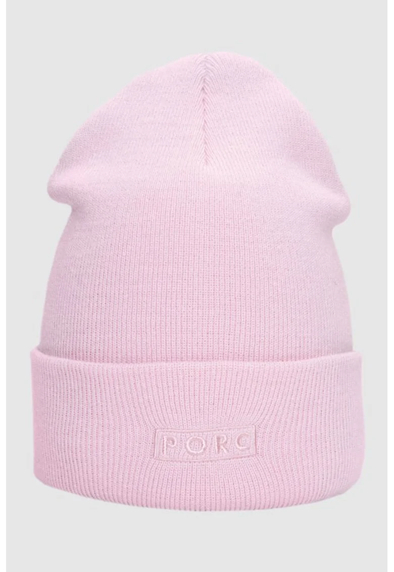 Caciula unisex elastica cu broderie logo, Roz pal