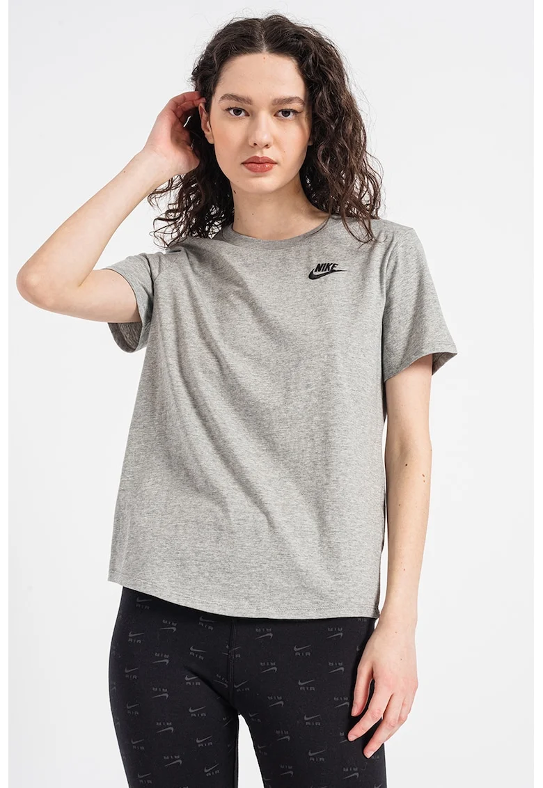 Tricou cu decolteu la baza gatului Sportswear Club Essentials, Gri melange