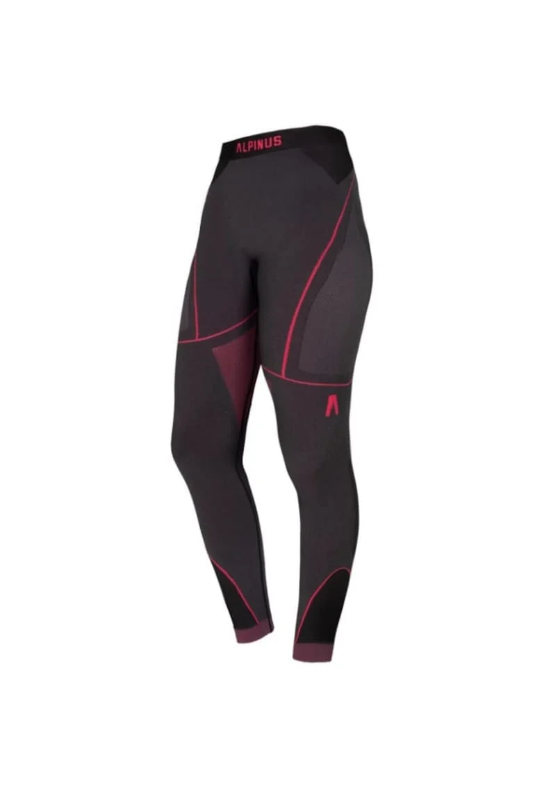 Pantaloni termoactivi dama,  Poliester, Negru/Roz, Negru/Roz