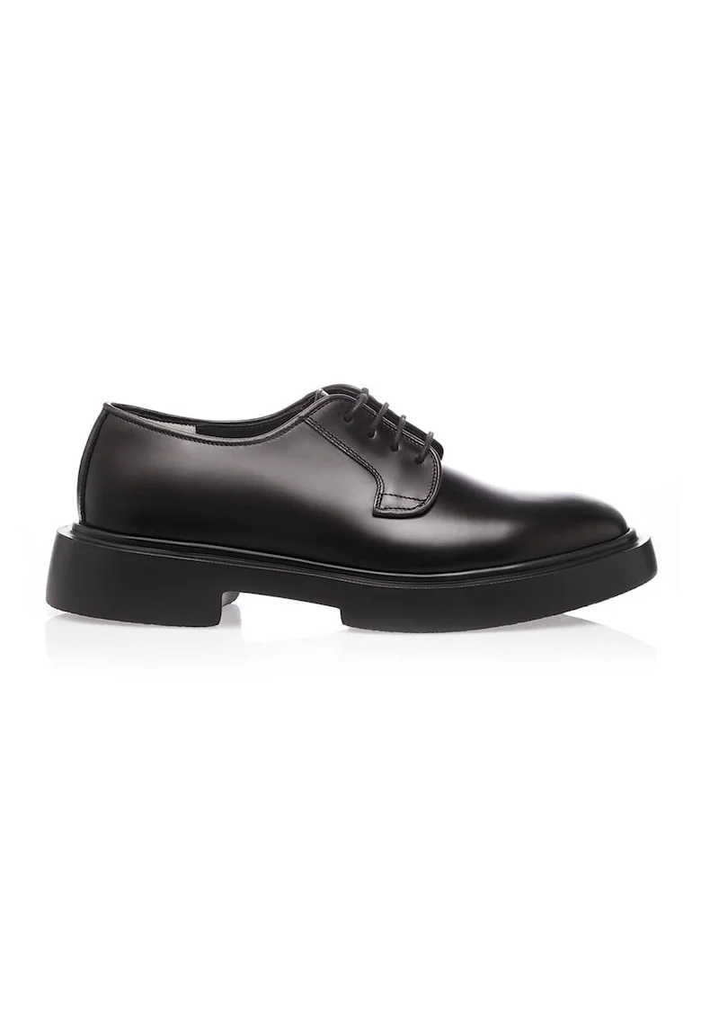 Pantofi de piele Leo, Negru
