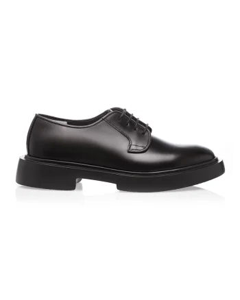Pantofi de piele Leo, Negru
