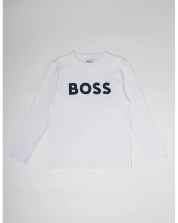 Bluza cu decolteu la baza gatului si imprimeu logo contrastant, Alb