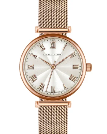 Ceas quartz decorat cu un diamant, Auriu rose