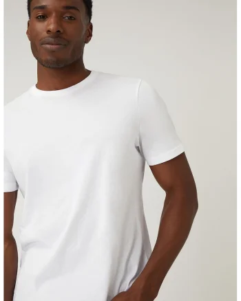 Tricou uni cu decolteu la baza gatului, Alb optic