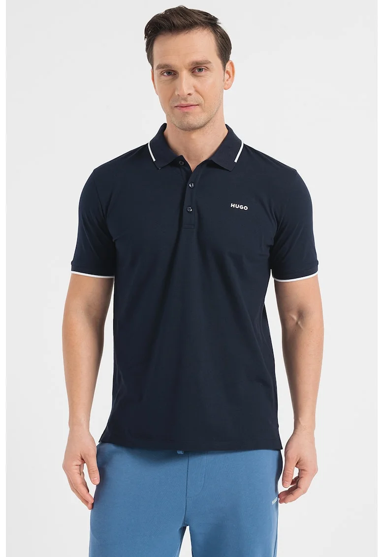 Tricou polo slim fit Dinoso, Bleumarin