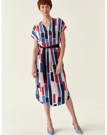 Rochie midi cu imprimeu, Multicolor