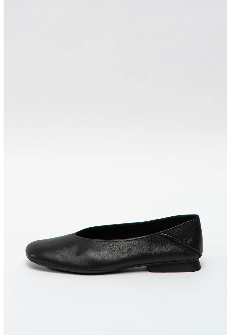 Balerini din piele cu buline Twins, Negru