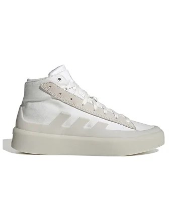 Pantofi sport mid-high unisex cu garnituri din piele intoarsa Znsored, Alb/Alb murdar