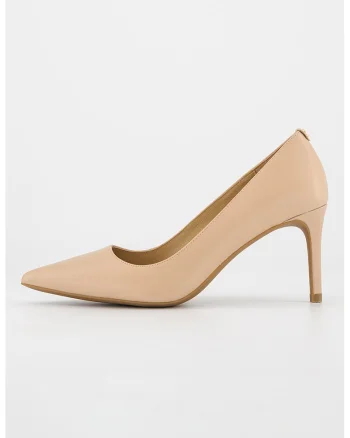 Pantofi de piele cu varf ascuti Alina Flex, Bej
