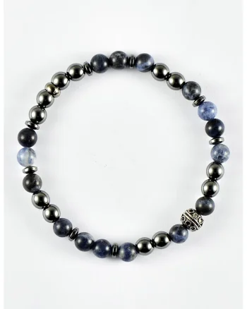 Bratara elastica cu margele, Bleumarin