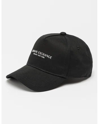 Sapca de bumbac cu imprimeu logo, Negru