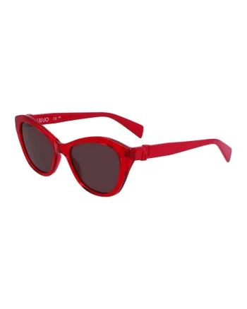 Ochelari de soare cat-eye cu lentile uni, Rosu