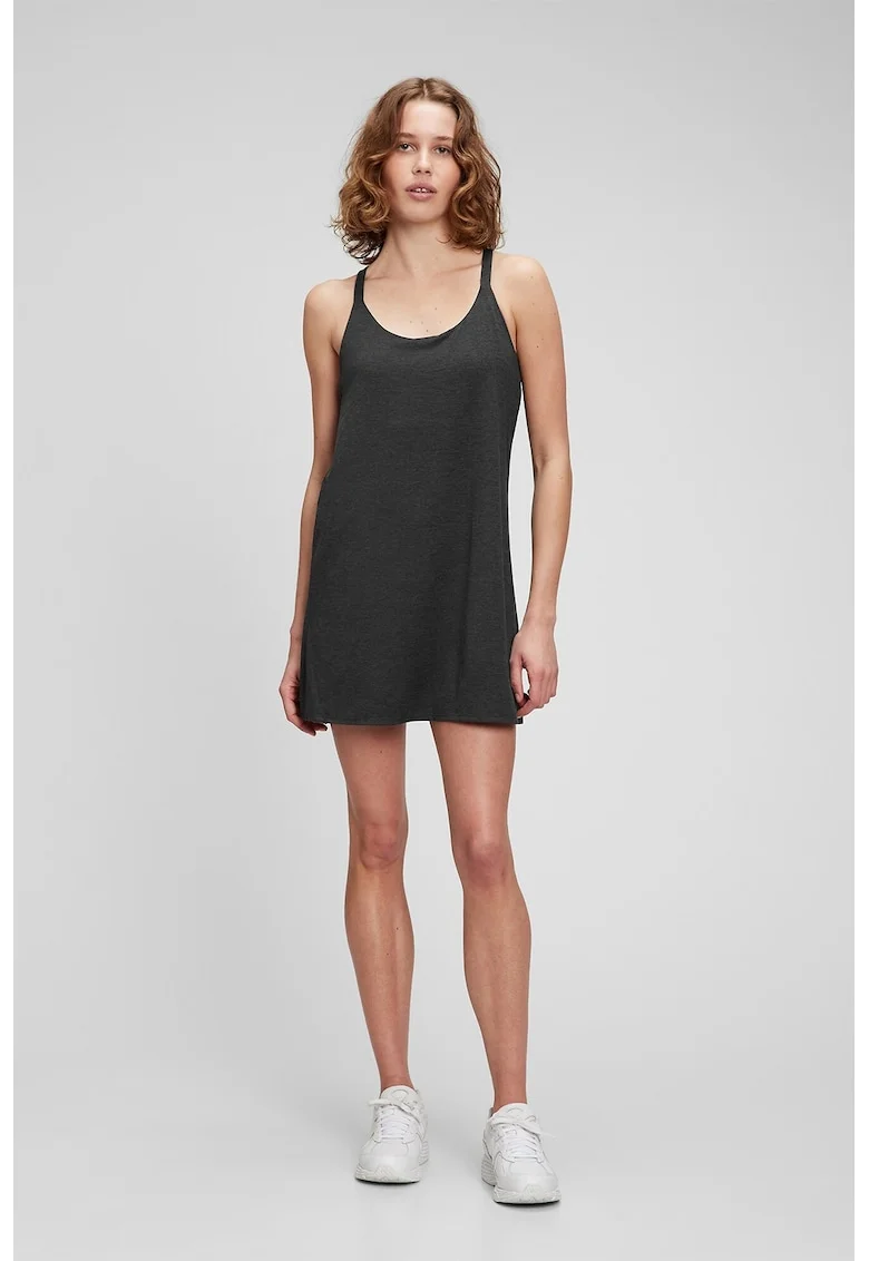 Rochie mini cu decolteu rotund, Negru