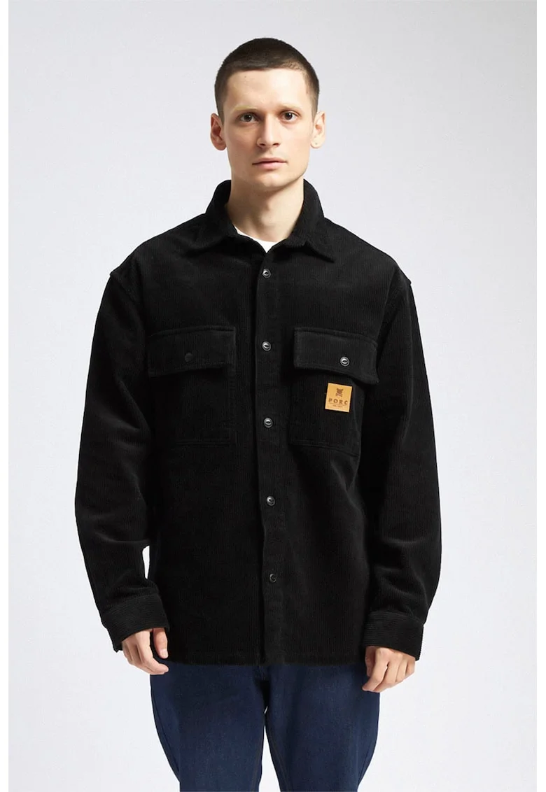 Camasa unisex de reiat cu logo, Negru