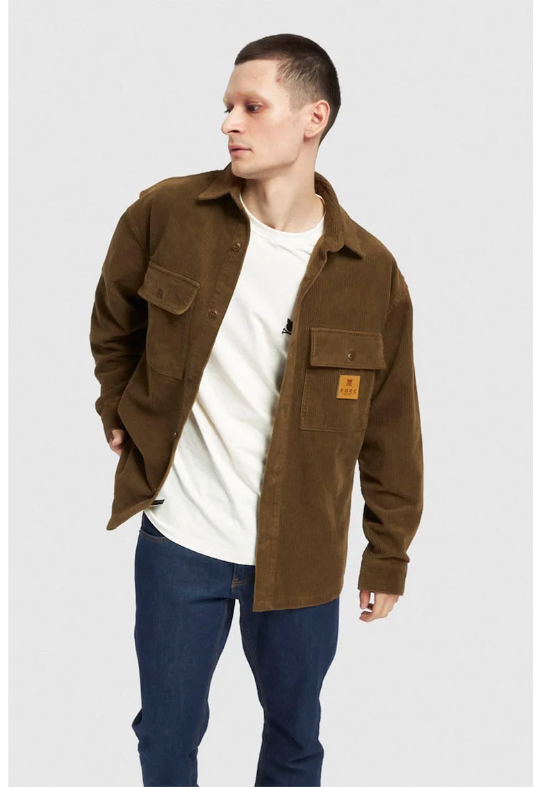 Camasa unisex de reiat cu logo, Maro