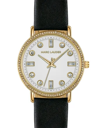 Ceas analog cu cristale, Negru