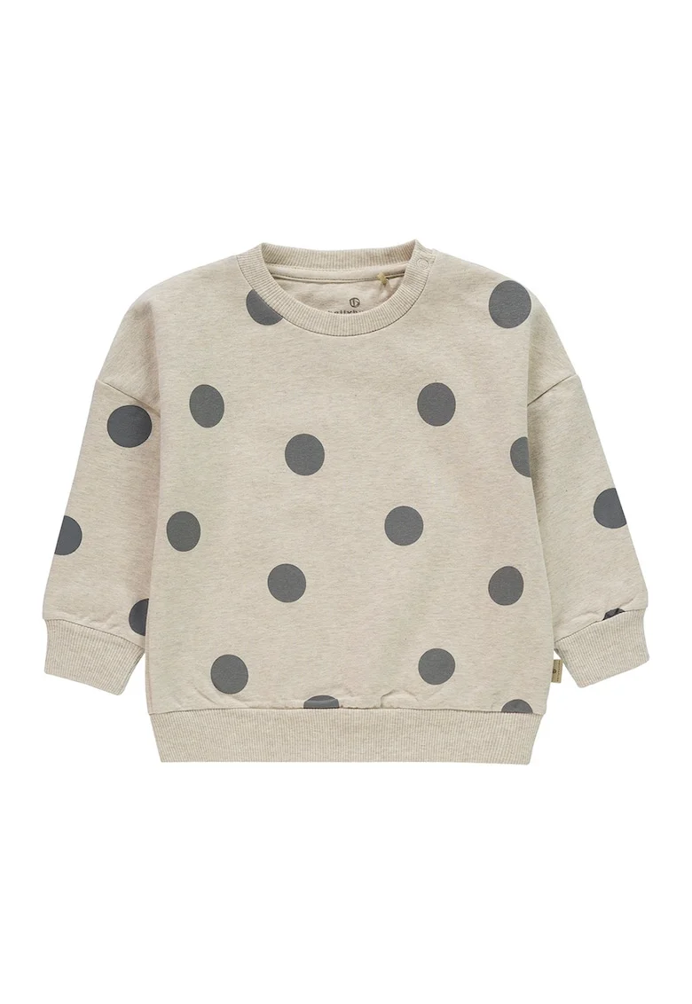 Bluza sport cu imprimeu cu buline, Verde melange/Gri inchis