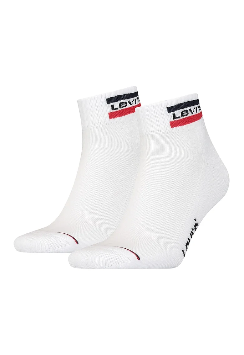 Set de sosete unisex pana la glezna - 2 perechi, Alb optic