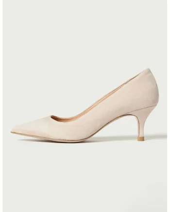 Pantofi din piele intoarsa Julie, Crem