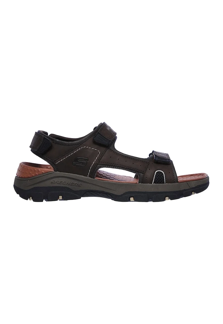 Sandale de piele ecologi cu velcro Tresmen - Hirano, Maro inchis