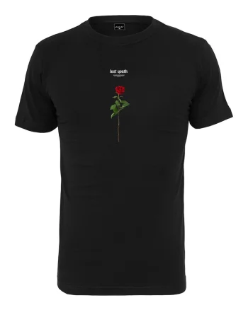 Tricou de bumbac cu decolteu la baza gatului, Negru