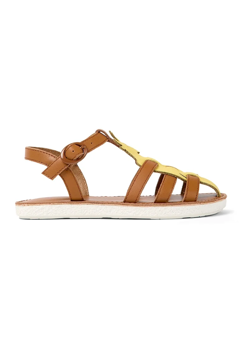 Sandale fisherman din piele Twins 27479, Galben/Maro scortisoara/Roz