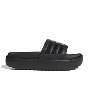 Papuci cu logo si platforma Adilette, Negru