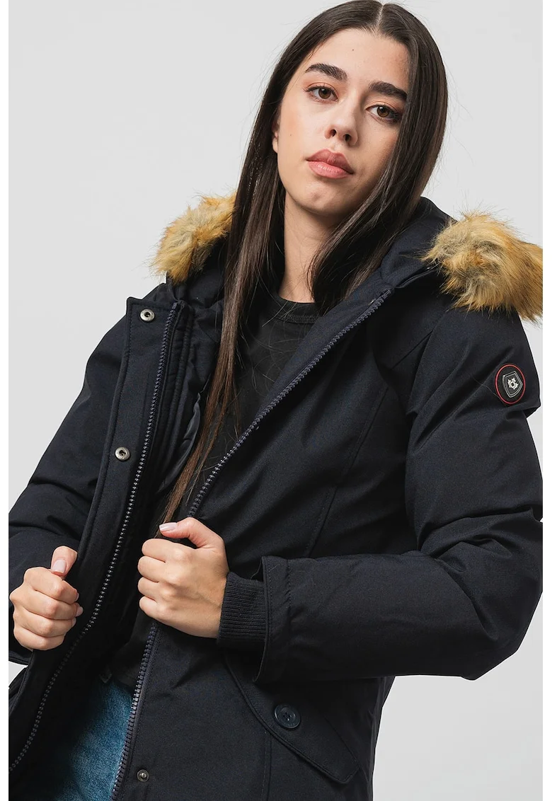 Jacheta parka cu logo Dinastiana, Bleumarin