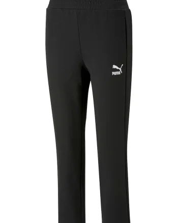 Pantaloni sport cu detaliu logo si talie inalta T7, Negru