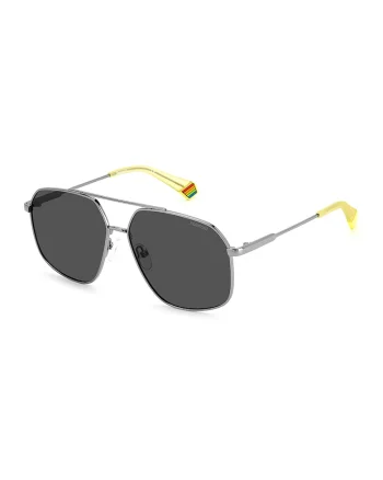 Ochelari de soare aviator unisex cu lentile polarizate, Argintiu/Gri inchis