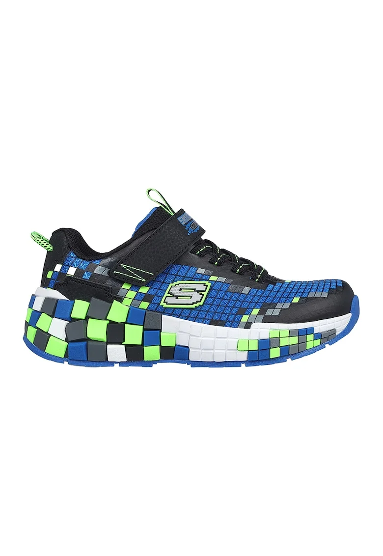 Pantofi sport cu benzi elastice pentru ajustare Mega-Craft 3.0, Negru/Verde lime/Albastru