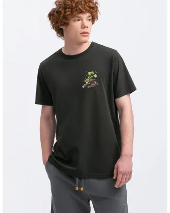 Tricou unisex cu imprimeu grafic, Gri inchis