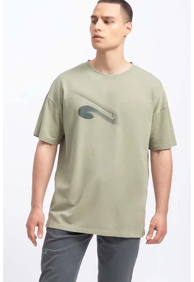 Tricou unisex supardimensionat cu maneci cazute, Verde pal