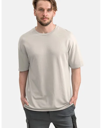 Tricou lejer unisex cu maneci cazute, Bej