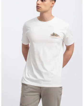 Tricou unisex cu imprimeu, Alb murdar