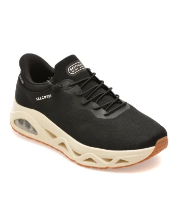 Pantofi sport SKECHERS negri, UNO GLIDE-STEP, din material textil