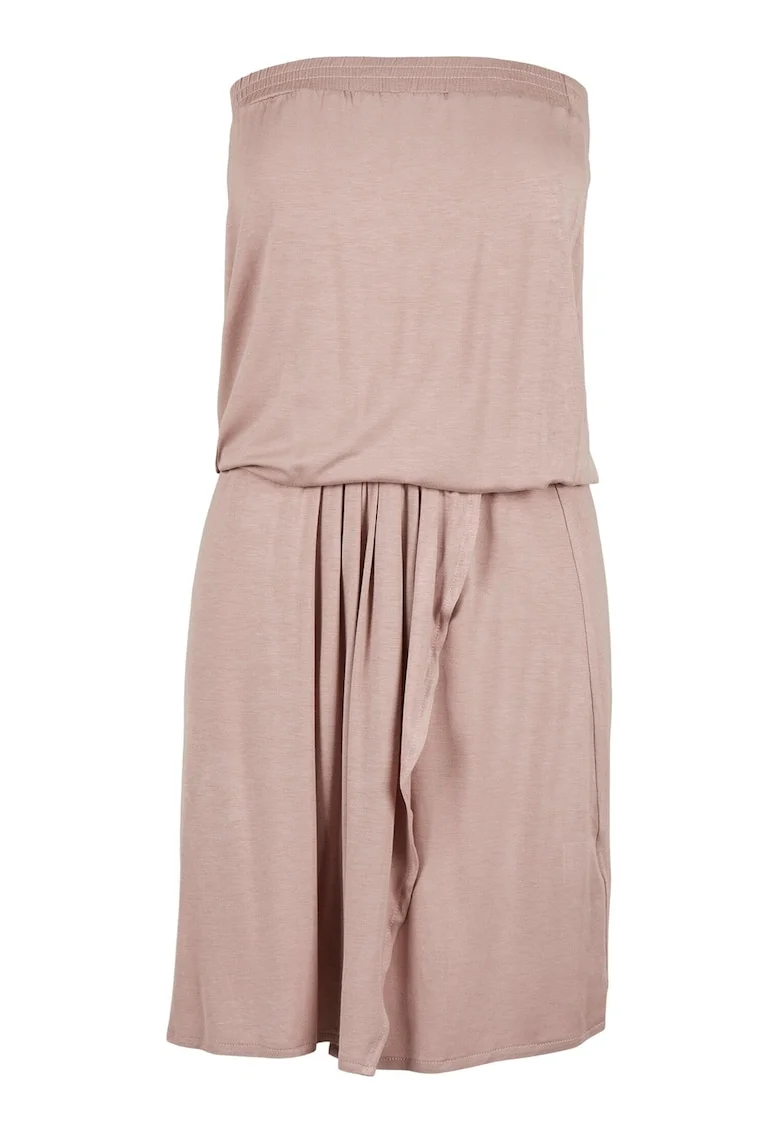 Rochie bandeau cu slit frontal, Roz prafuit