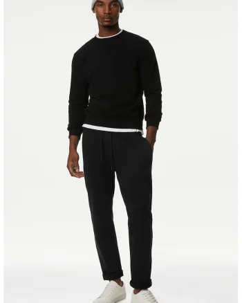 Pantaloni de trening cu buzunare laterale, Negru