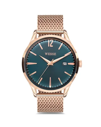 Ceas barbatesc  model WWG202204, verde, curea rose gold, mecanism quartz, 3 ATM