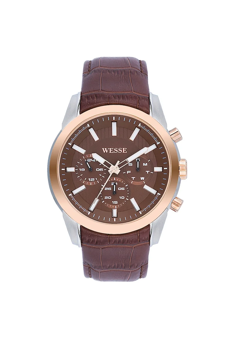 Ceas barbatesc  model WWG400704L, curea maro, mecanism Quartz, rezistenta la apa 5 ATM