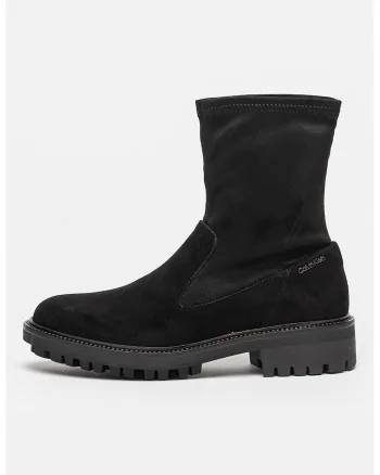Ghete din piele intoarsa cu model soseta, Negru