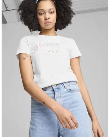 Tricou cu imprimeu logo ESS+, Alb