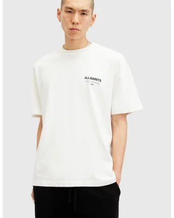 Tricou supradimensionat din bumbac organic cu logo Underground, Alb