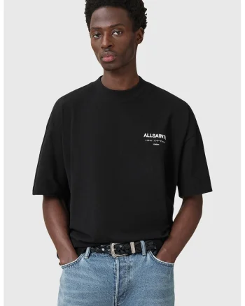 Tricou supradimensionat din bumbac organic cu logo Underground, Negru