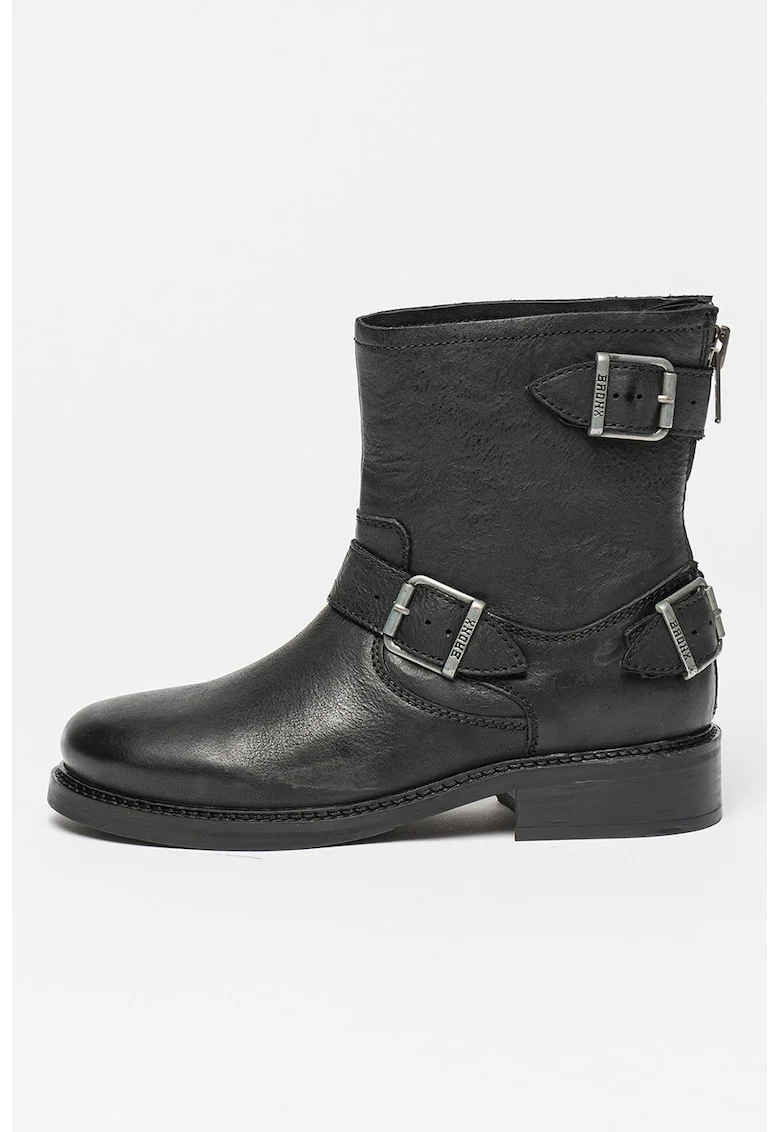 Ghete biker de piele, Negru