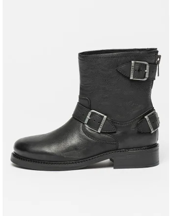Ghete biker de piele, Negru