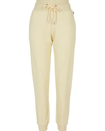 Pantaloni de trening cu talie inalta si snur de ajustare, Galben pal