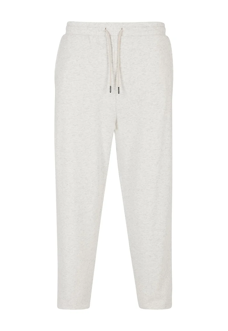Pantaloni de trening din amestec de bumbac cu croiala conica, Gri deschis melange