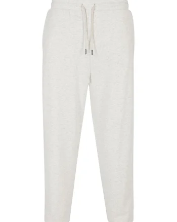 Pantaloni de trening din amestec de bumbac cu croiala conica, Gri deschis melange
