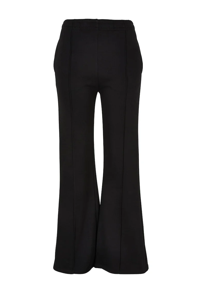 Pantaloni din amestec de bumbac cu croiala bootcut, Negru